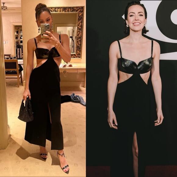 Alexis Marsella Square Neck Cutout Midi Dress Black Size M - Picture 4 of 13